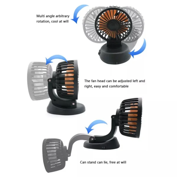 Portable USB Fan 360° For Desktop/ Car / Truck - Image 9